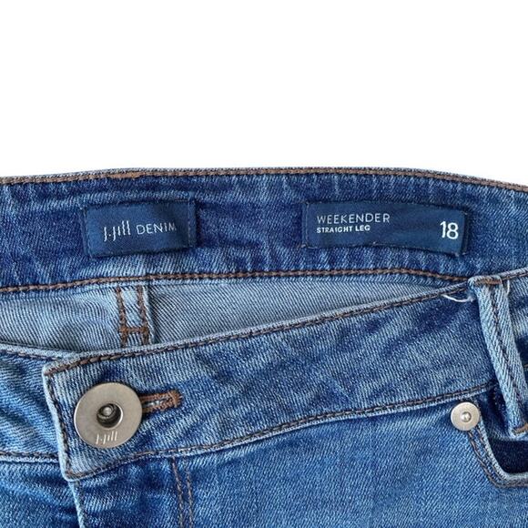 J. Jill Denim Weekender Straight Leg Embroidered Jeans - Size 18 - Picture 5 of 6